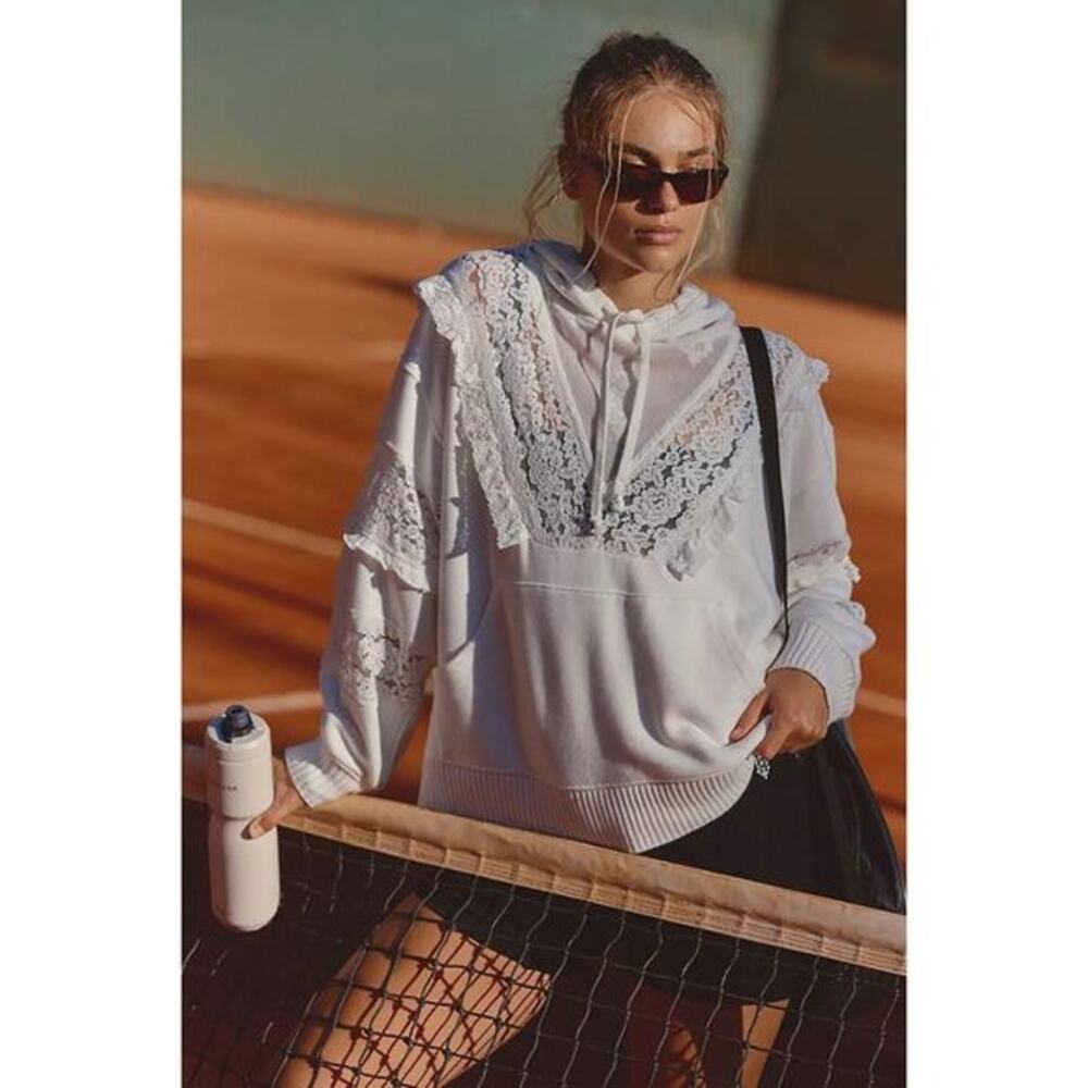 Free People Studio Tunic Lace Hoodie, NWT, Size M - Picture 2 of 6